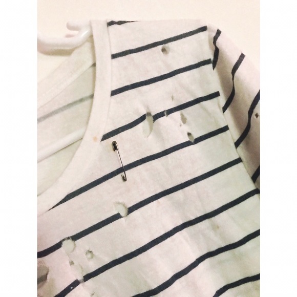 Forever 21 distressed striped shirt - Picture 3 of 3